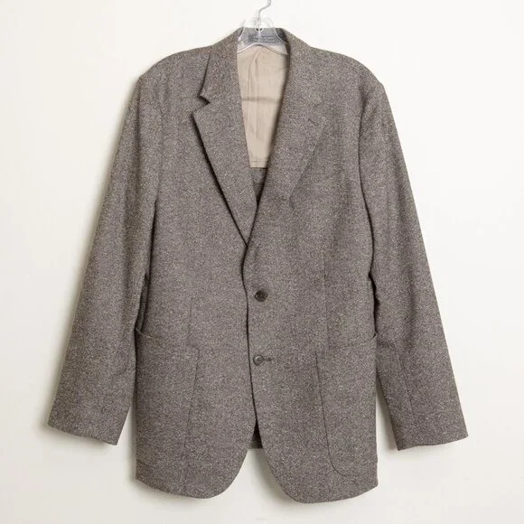 Banana Republic Italian Tweed Brown Suit 2pcs Jacket 42R Pants 36R - Picture 3 of 16